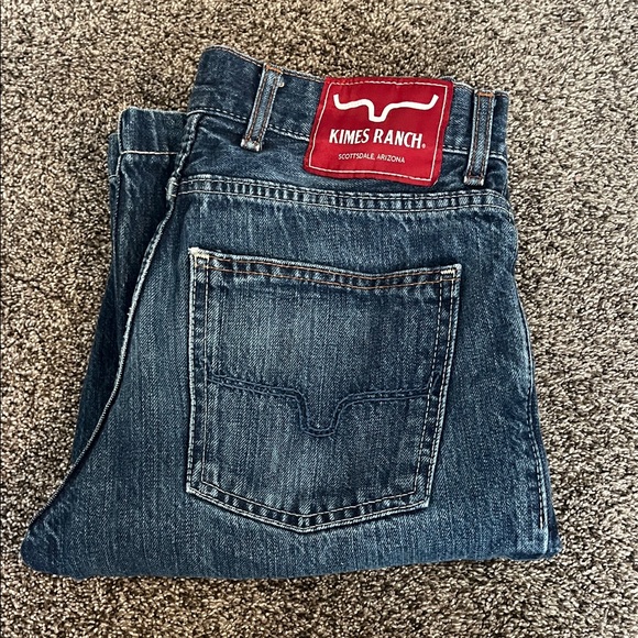 Kimes Ranch Men's Dark Blue Bootcut Jeans - Picture 1 of 5
